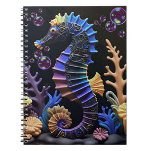 Caderno Espiral  Colorful Seahorse