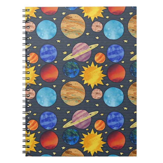 Caderno Espiral Colorful Solar System (Frente)