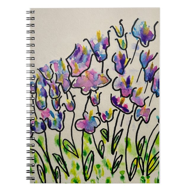 Caderno Espiral Colorful Spring Tulips Greeting (Frente)