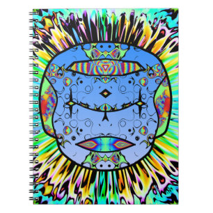 Caderno Espiral Colorful tattooed skull v0