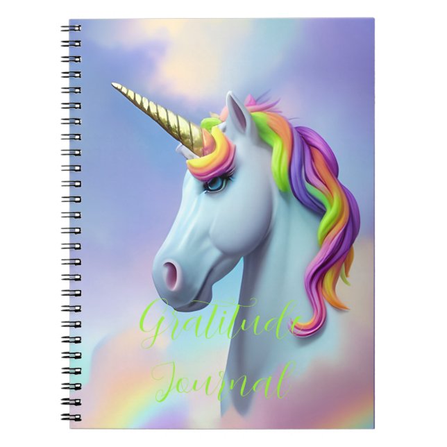 Caderno Espiral Colorful Unicorn Rainbow Gratitude Journal (Frente)