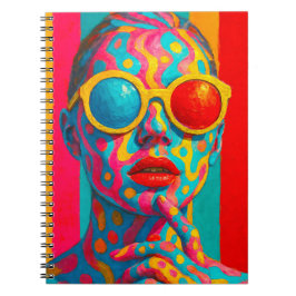 Caderno Espiral Colorful Vibes - Bold Pop Art Portrait