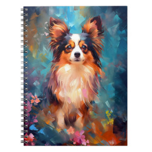 Caderno Espiral Colorida cão Papillon