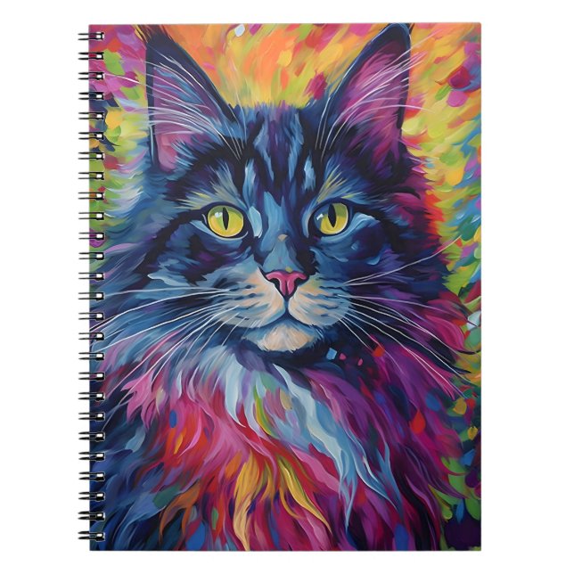 Caderno Espiral Colorida Maine Coon (Frente)