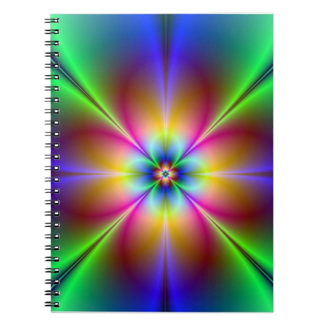 Caderno Espiral Colorida Neon Daisy (Frente)
