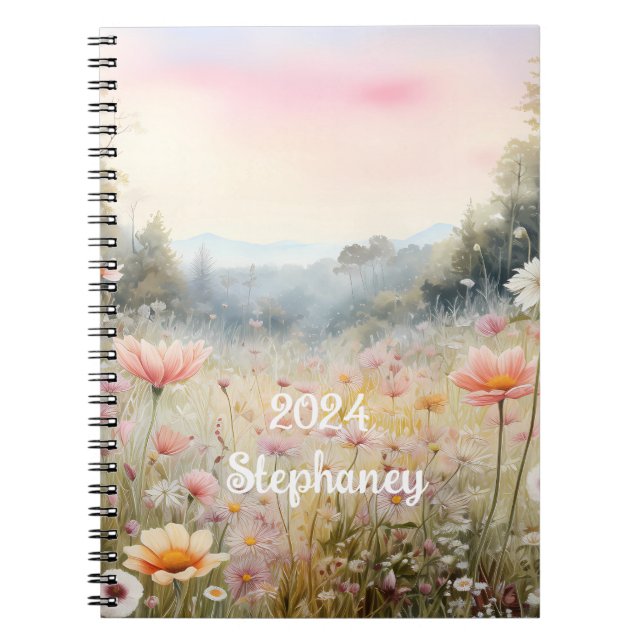 Caderno Espiral Colorida Primavera Meadow (Frente)