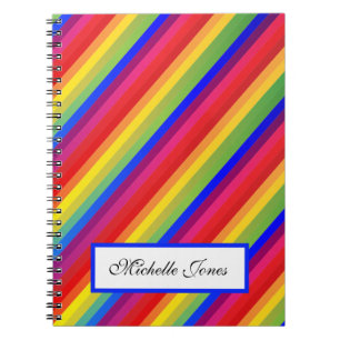 Caderno Espiral Colorida Rainbow Design Homeschool Adicionar Seu N