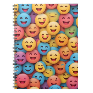 Caderno Espiral Colorida Smile Emoji