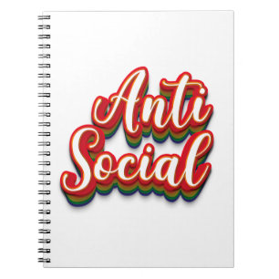 Caderno Espiral Colorido Anti-Social