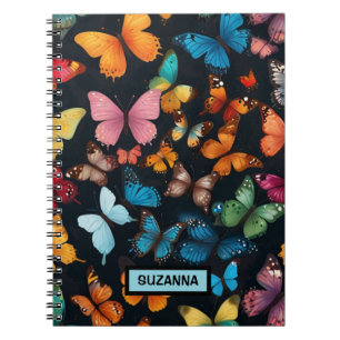 Caderno Espiral Colorido Borboleta Fofa Personalizado 