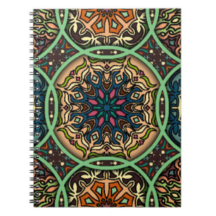 Caderno Espiral Colorido Mandala: Vintage Floral Hand Drawn