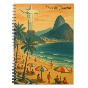 Caderno Espiral Colorido Rio de Janeiro Brasil Copacabana Beach