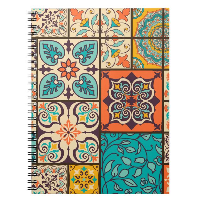 Caderno Espiral Colorir Azulejo Majolica Islâmica (Frente)