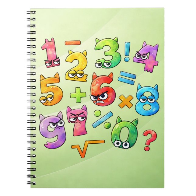 Caderno Espiral Colourful Maths Numbers Notebook for Primary Schoo (Frente)