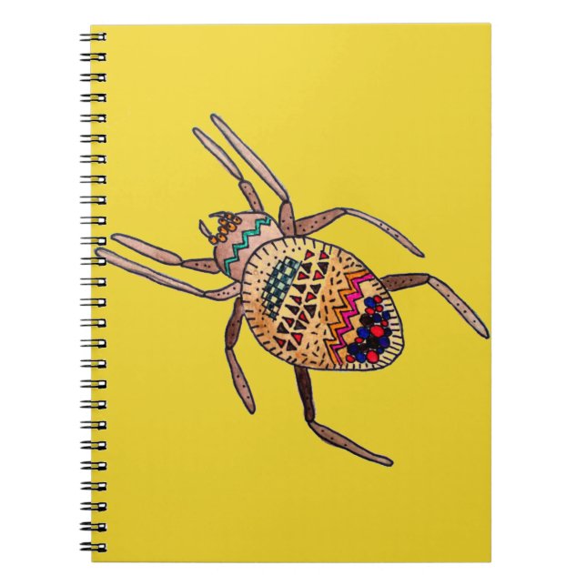 Caderno Espiral Colourful Spider arachnid art (Frente)