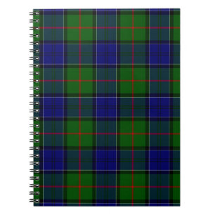 Caderno Espiral Colquhoun tartan xadrez verde azul