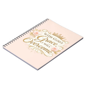 Caderno Espiral Com a Graça de Deus Eu Superarei Fé