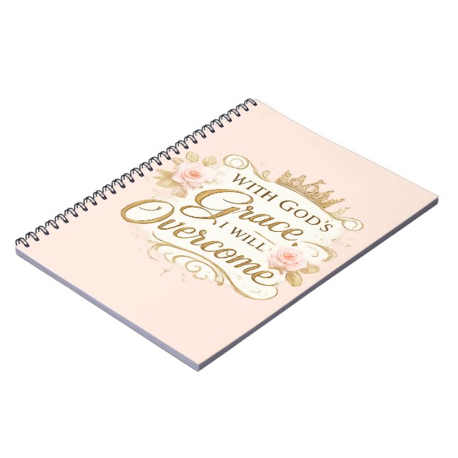 Caderno Espiral Com a Graça de Deus Eu Superarei Fé  (Left Side)