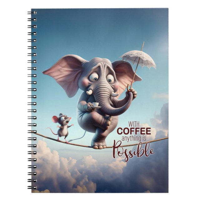 Caderno Espiral Com café, tudo é possível (Frente)