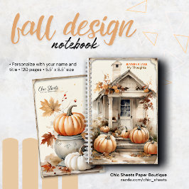 Caderno Espiral com Design Personalizado de Outono