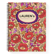 Caderno Espiral com Estampa Floral Olho da Sorte