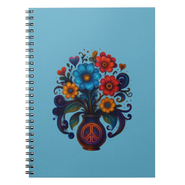 Caderno Espiral com Foto flores  (Frente)