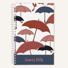 Caderno espiral com guarda-chuva leve | Diário de