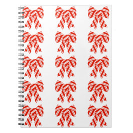 Caderno Espiral com Laço Vermelho e Branco