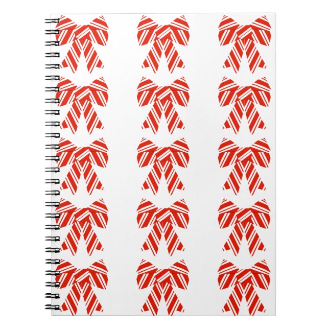Caderno Espiral com Laço Vermelho e Branco (Frente)