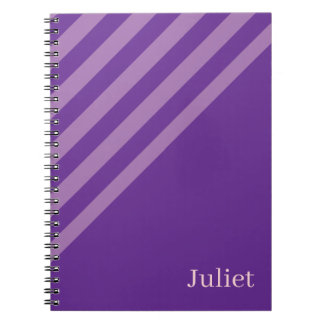 Caderno espiral com listra roxa fofa