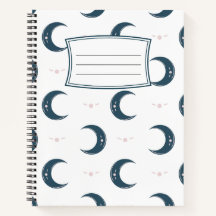 Caderno Espiral com Padrão de Lua 21,59x27,94cm
