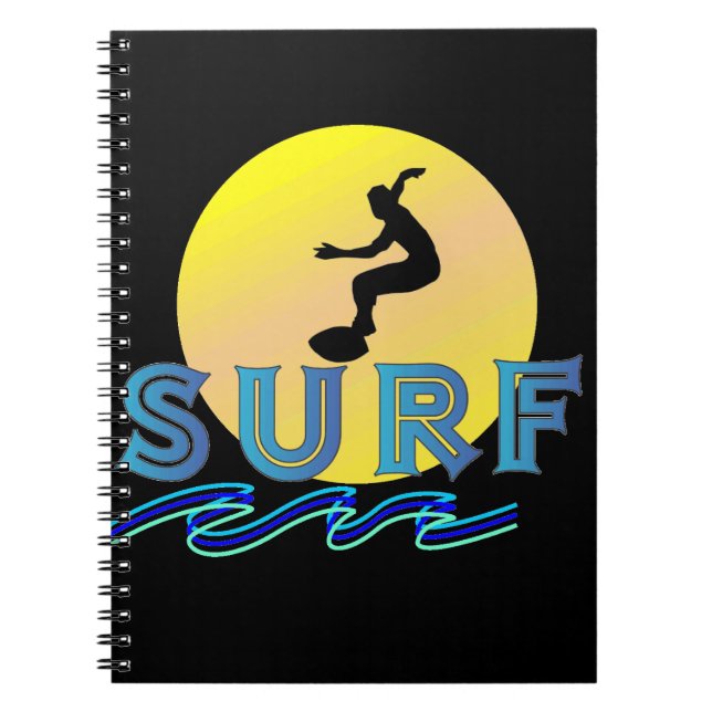caderno espiral com tema surf (Frente)