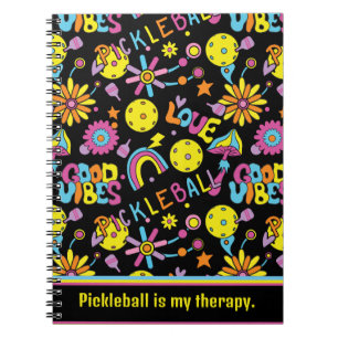 Caderno Espiral Com texto, Groovy, retrô 90, preto