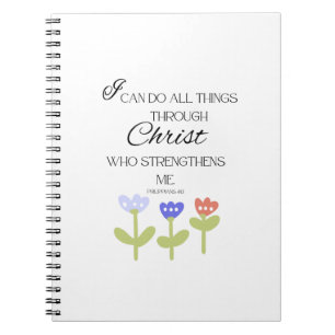 Caderno Espiral Com Versículo Bíblico