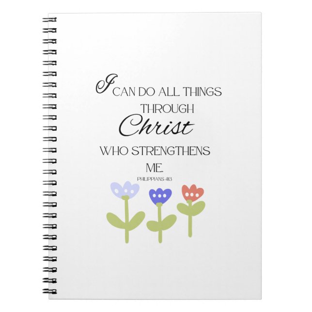 Caderno Espiral Com Versículo Bíblico (Frente)