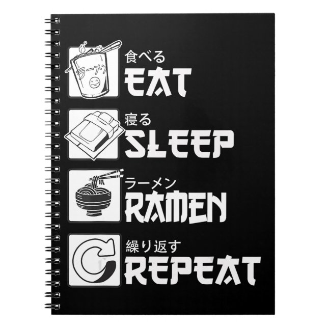 Caderno Espiral Coma animação de sono Repetir Presente Idea Cospla (Frente)