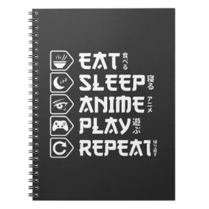 Caderno Espiral Coma Anime Jogar Repetir Estilo de Vida Otaku Anim