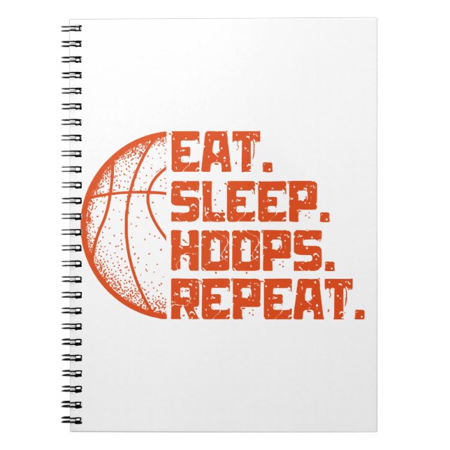 Caderno Espiral Coma Dormir Hoops Repetir Cotações Engraçadas de B (Frente)
