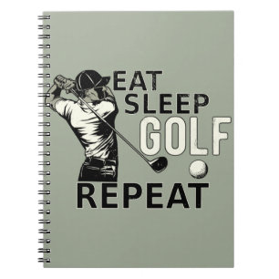 Caderno Espiral Coma golfe no sono Repita doação engraçada para