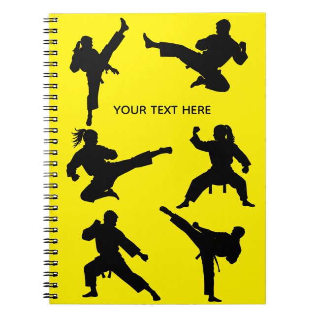 Caderno Espiral Combate às artes marciais personalizadas karate Ta (Frente)