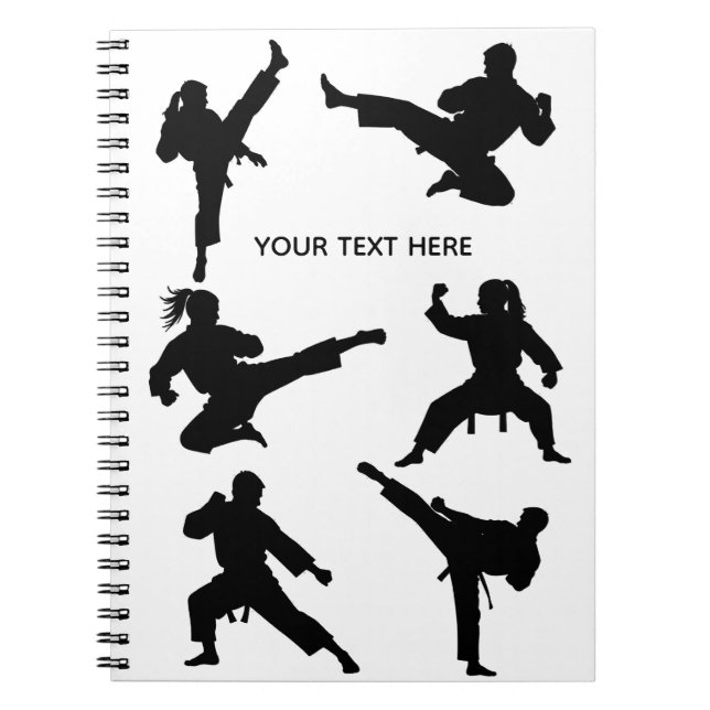 Caderno Espiral Combate às artes marciais personalizadas karate Ta (Frente)