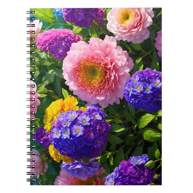 Caderno Espiral Combinação de Flores (Frente)