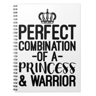 Caderno Espiral Combinação Perfeita De Princesa E Guerreira