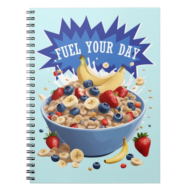 Caderno Espiral Combustível para o seu cereal do dia (Frente)