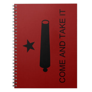Caderno Espiral Come & Take It! Texas State battle Flag