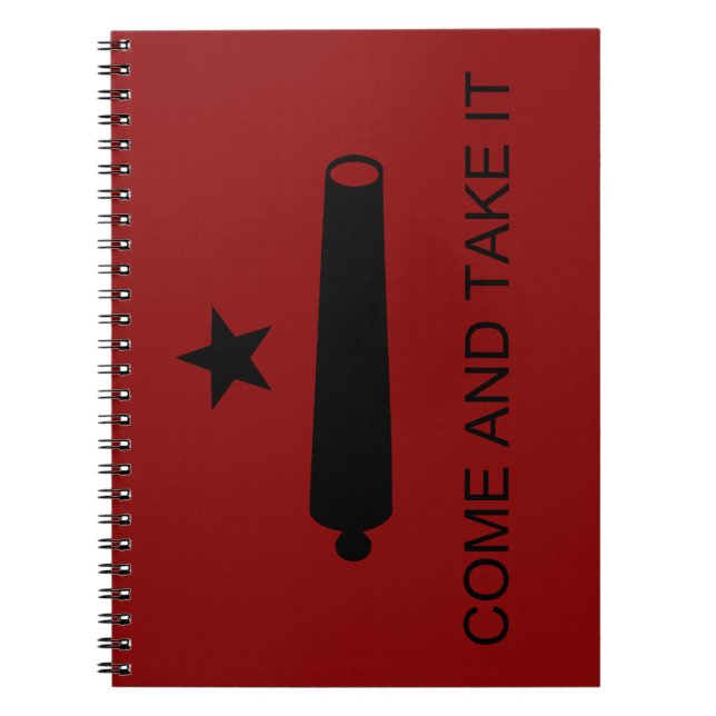 Caderno Espiral Come & Take It! Texas State battle Flag (Frente)