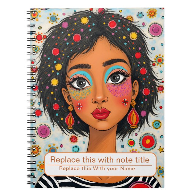 Caderno Espiral Comemoração do notebook feminino (Frente)