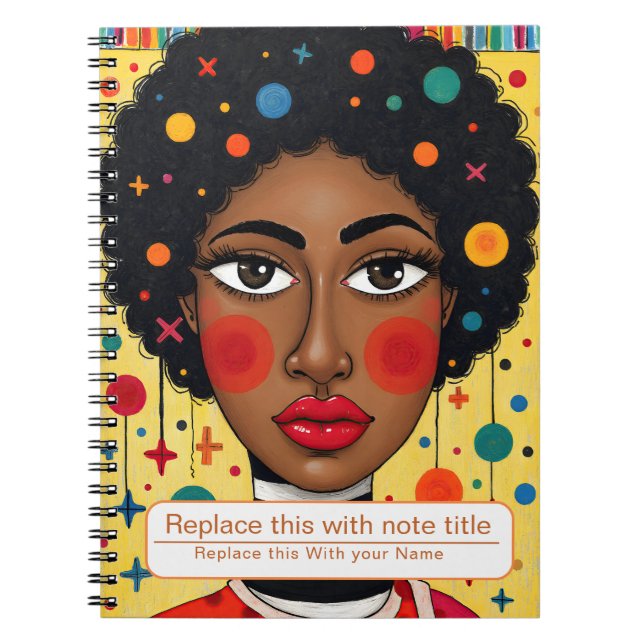 Caderno Espiral Comemoração do notebook feminino (Frente)