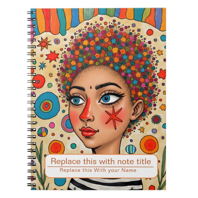 Caderno Espiral Comemoração do notebook feminino (Frente)