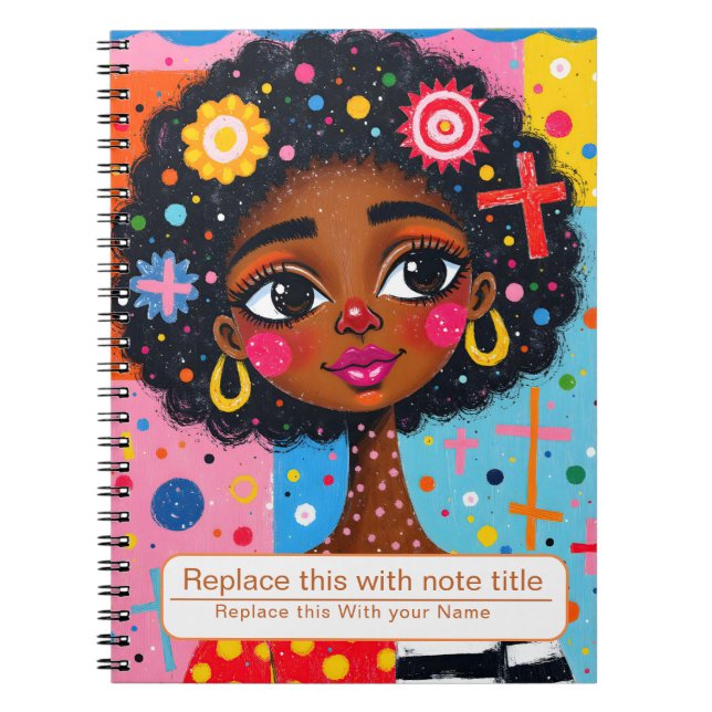 Caderno Espiral Comemoração do notebook feminino (Frente)